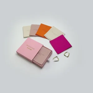 Custom Logo Velvet Microfiber Jewelry Earring Packaging Pouch with Snap Button, 8 x 8 cm, Hot Stamping