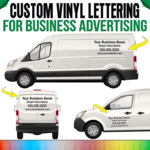 Custom Logo Vinyl Lettering Decal Sticker, 35 Colors, Gloss or Matte, for Car, Truck, Window, Boat and Auto Glass