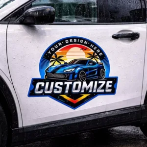 Custom Logo Vinyl PVC Vehicle Door Decal Sticker, Waterproof Outdoor Sign for Car, Truck, SUV and Van