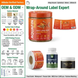 Custom Logo Vinyl Stickers Waterproof Die-Cut Self-Adhesive Labels High Adhesive UL Certified Any Size