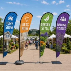 Custom Logo Water Drop Flag with Adjustable Telescopic Flagpole