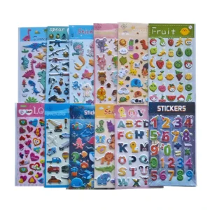 Custom Logo Waterproof Adhesive Soft PVC Bubble Sticker for Kids DIY Crafts