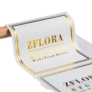 Custom Logo Waterproof Gold Foil Stamped Vinyl Adhesive Stickers for Candle Labels