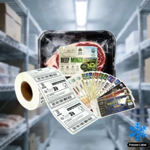 Custom Low-Temperature Freezer-Grade Food Packaging Labels Cold-Chain Meat Label Roll