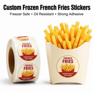 Custom Low-Temperature-Resistant Adhesive Barcode Labels, Waterproof Oil-Proof, for Frozen French Fries Packaging