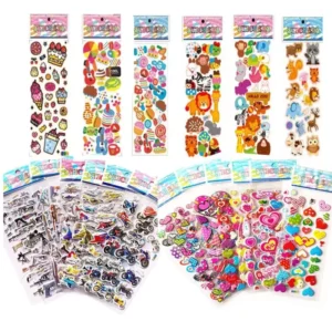 Custom Luxury Affordable Cartoon Cute 3D Stickers Decoration Different Sheets Puffy Sticker Custom Sticker for Kids