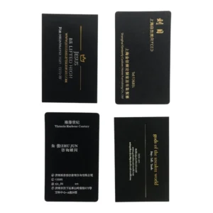 Custom Luxury Black Business Card with Gold Foil Stamping Embossed Corporate Marketing Visiting Card Printing