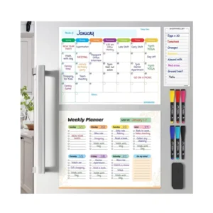 Custom Magnetic Dry-Erase Weekly and Monthly Planner Whiteboard for Shopping and To-Do Lists