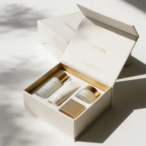 Custom Magnetic Ivory White Gift Box for Skincare Set