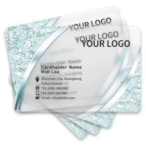 Custom Magnetic Transparent Frosted PVC Business Cards Screen Printed UV Print & Foil Logo Waterproof Durable Customizable Size