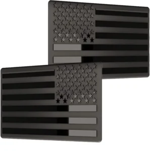 Custom Matte Black 3D Metal American Flag Emblem Decal Stickers 1 Pair USA Car Stickers