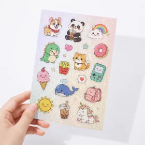 Custom Matte Vinyl Cartoon Stickers, Waterproof, UV-Varnished, Heat Transfer