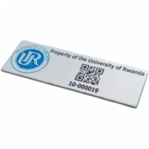 Custom Metal Asset Barcode Tags with Serial Numbers, Self-Adhesive Aluminum QR Code Logo Labels
