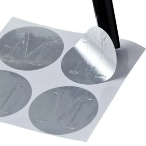 Custom Metal Logo Labels Self Adhesive Brushed Silver Aluminum Foil Stickers Electronic 3C Certification Labels