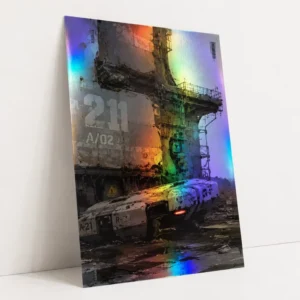Custom Metallic Holographic Foil Art Print Anime Comic Sci-Fi Illustration Poster