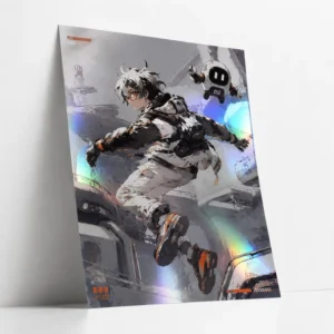 Custom Metallic Holographic Foil Art Print Anime Illustration 3D Varnish Spot UV Poster