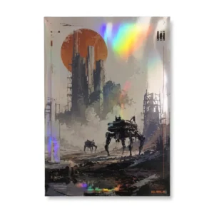 Custom Metallic Holographic Foil Art Print Anime Manga Wasteland Illustration Poster