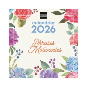 Custom Mini Paper Wall Calendar, 1 Month/Page, French Inspiring Phrases, LCD Display, Planner Clock