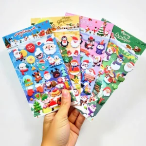 Custom Mini Soft DIY Kawaii Christmas Santa Puffy Stickers for Decoration and Gifts