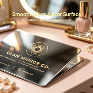 Custom Mirror Plastic Magnetic PVC Card with Reflective Surface Custom Craft Offset UV Printing Hot Stamping Embossing