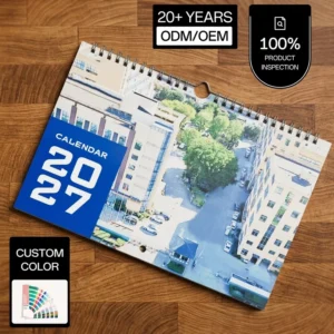 Custom Model Wall Calendar Flip Design Saddle Stitch Binding Personalized Size Artwork Printing