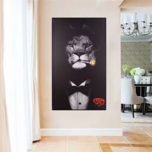 Custom Modern Animal Lion Pop Art Framed Canvas Print