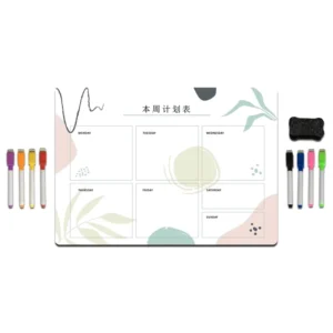 Custom Monthly Weekly Calendar Kids White Board Digital Printing Dry Erase Magnet Fridge Magnetic Sticker