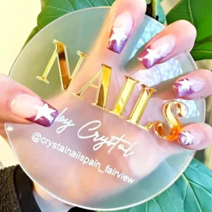 Custom Multicolor Acrylic Nail Art Photo Prop Display Card for Nail Salons