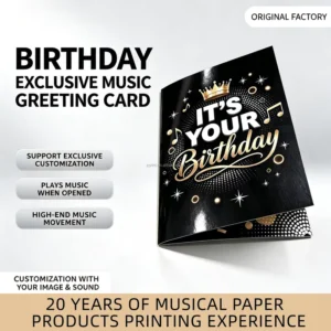 Custom Musical Greeting Card Paper Audio Singing Greeting Card for Birthday Valentine Christmas Mother Father’s Day Gift Cards