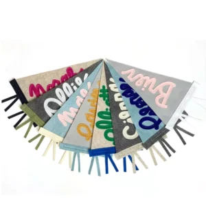 Custom Name Felt Pennant Banner, Modern Cursive Calligraphy, for Birthday Parties
