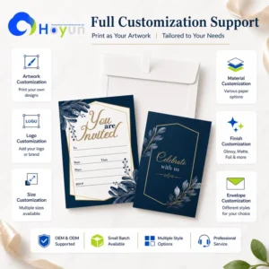 Custom Navy Blue Tri-Fold Pocket Jacket Wedding Invitation with Pink Belly Band Envelope