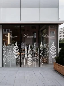 Custom No Adhesive Removable Static Window Clings Minimalist Style Decorative Glass Stickers