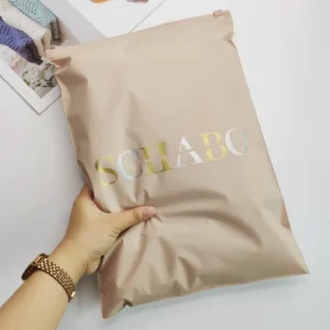 Custom Nude Clothing Pouch Plastic Packaging Bags with Printed Logo, Sliding Zipper Garment Ziplock Poly Bag