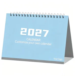 Custom OEM Desk Calendar Spiral Binding Coated Paper Monthly Planner for Office Business Gift