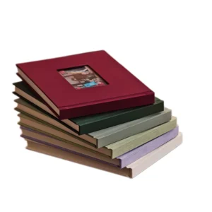Custom OEM Linen Photo Album Hardcover Case Binding White Art Paper 7 Colors Wedding Baby Travel Journal Factory