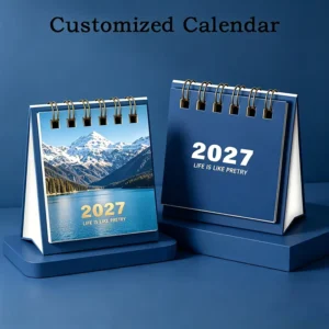 Custom Office Table Calendar and Corporate Desk Planner, Personalized Design