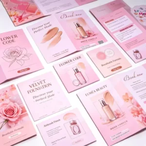 Custom Offset Laminated Art Paper Prints for Cosmetic Brochures Makeup Sample Packaging