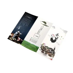 Custom Offset Printed Kraft Paper Black White Folded Flyer Brochure Picture Album Poster Printing