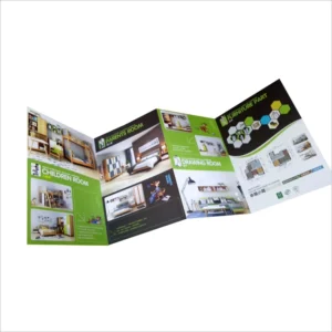 Custom Offset-Printed Varnished Kraft Art Paper Trifold Poster Board, A3 A4 A5