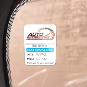 Custom Oil Change Stickers with Your Logo Personalized Oil Change Window Decals