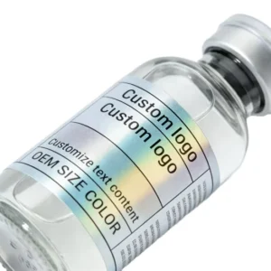 Custom Oil-Proof Waterproof Corrosion-Resistant Vinyl Holographic Laser Labels for Laboratory Peptide Bottles, 3ml/5ml/10ml
