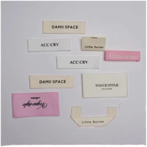 Custom Organic Cotton End-Fold Woven Satin Clothing Labels