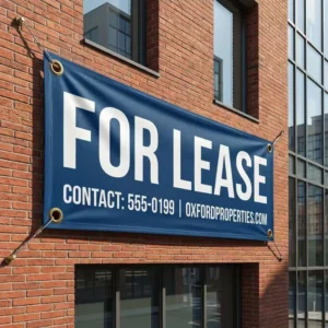 Custom Outdoor Pennant Banner Rental Sign Durable Wall-Mounted Poster Commercial Building Display