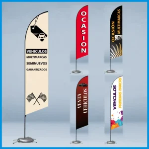 Custom Outdoor Polyester Teardrop and Feather Beach Flags