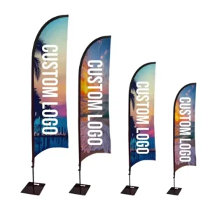 Custom Outdoor Printed Restaurant Banner Feather Beach Flag