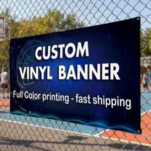 Custom Outdoor Waterproof Lightweight Mesh Polyester Windscreen Banner for Barricade Covers