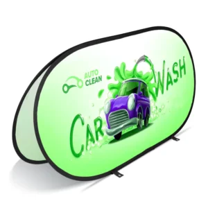Custom Oval 100% Knitted Brightly Colored Pop-Up Banner