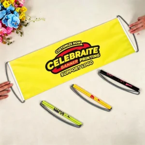 Custom PET Retractable Hand Scroll Banner, Handheld Pull-Out Advertising Banner for Sports Fans