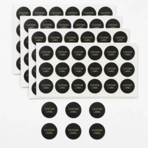 Custom PET Round Gold Foil Labels Hot Foil Stamping Waterproof Stickers for Packaging Sealing and Branding