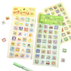 Custom PET Stamp Style Journal Stickers Transparent Kawaii Decorative Peel Off Decals for Planner Scrapbook & Diary DIY